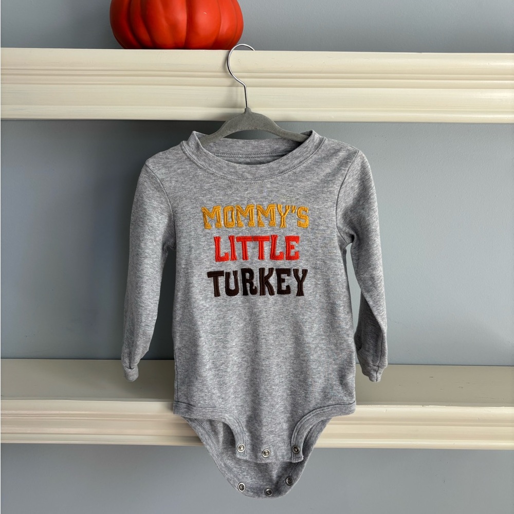 Carter's Gray Bodysuit - Mommy's Little Turkey